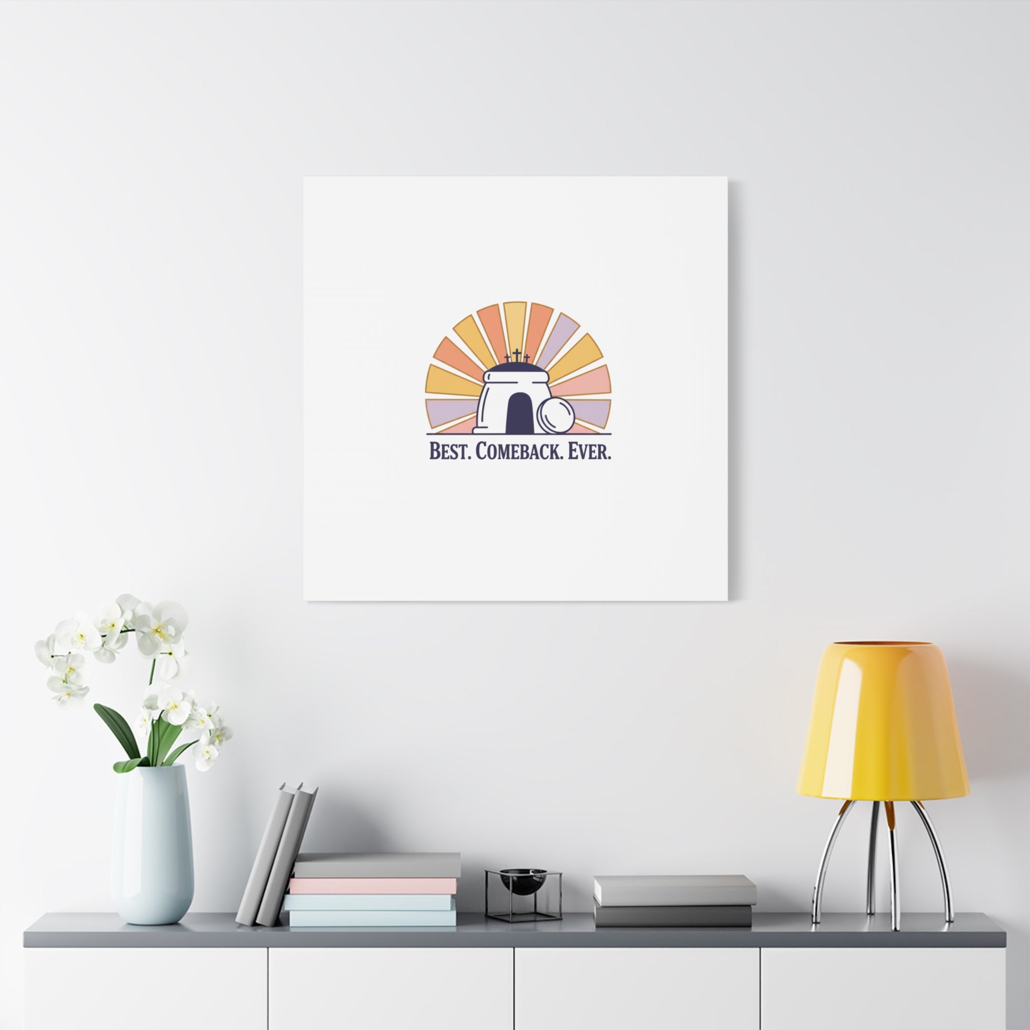 Best Comeback Ever Canvas | Christian Easter Wall Art, He Is Risen Resurrection Decor