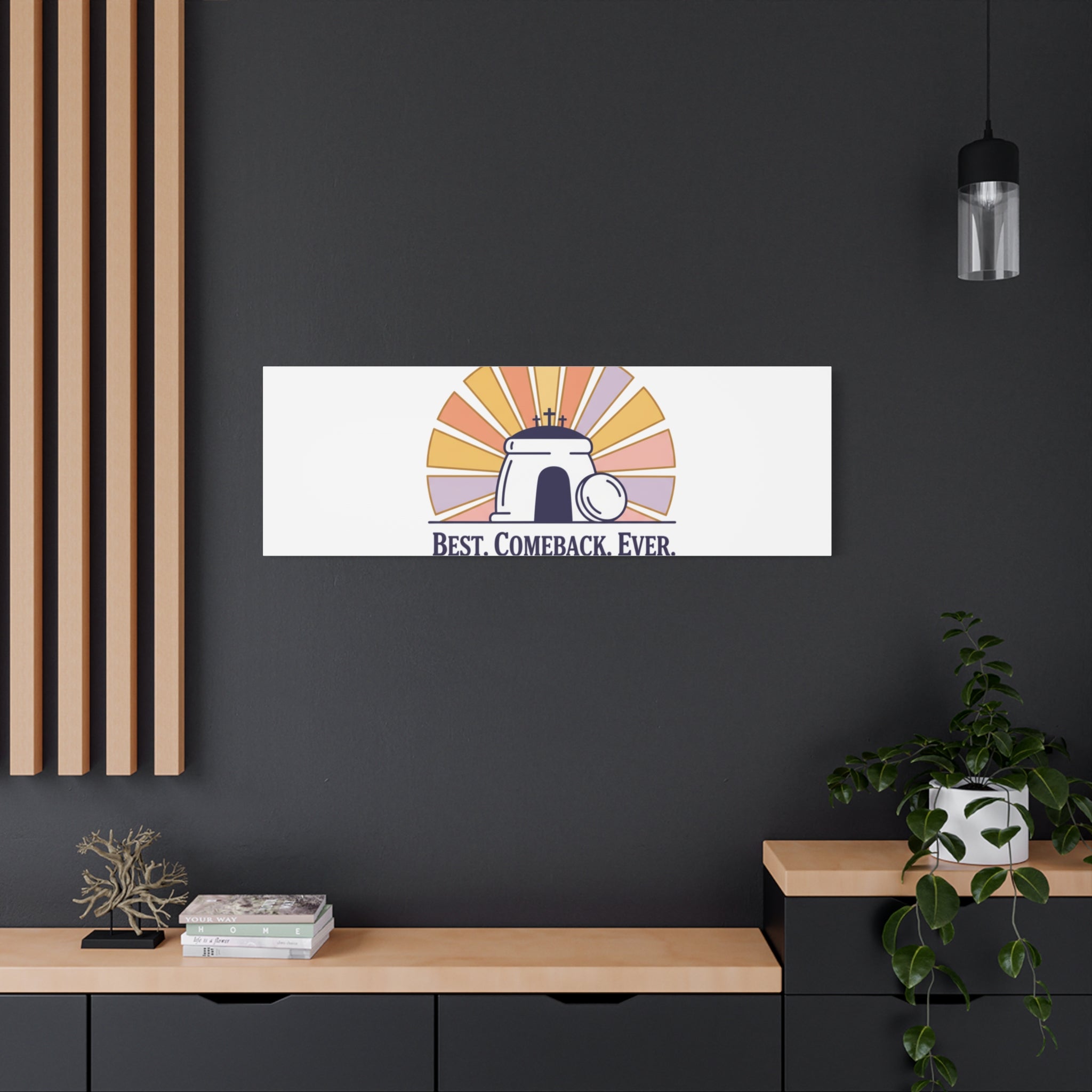 Best Comeback Ever Canvas | Christian Easter Wall Art, He Is Risen Resurrection Decor