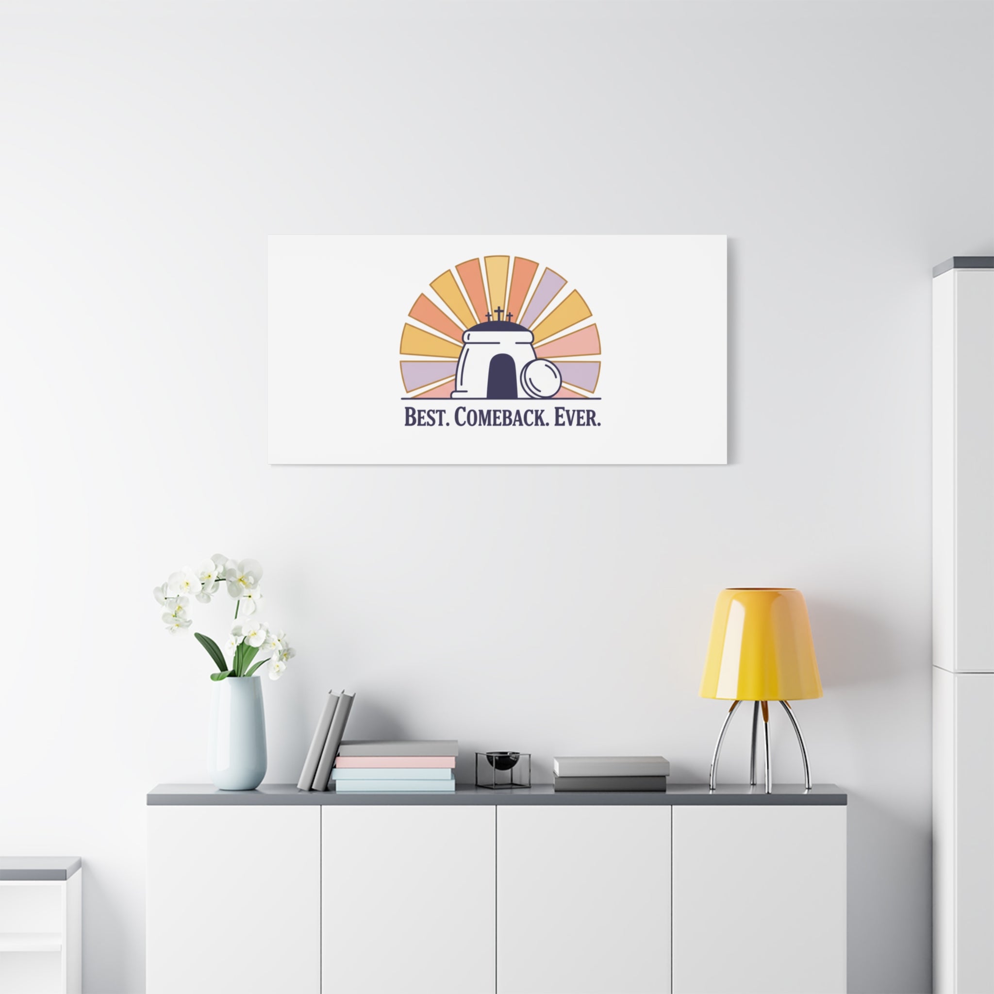 Best Comeback Ever Canvas | Christian Easter Wall Art, He Is Risen Resurrection Decor