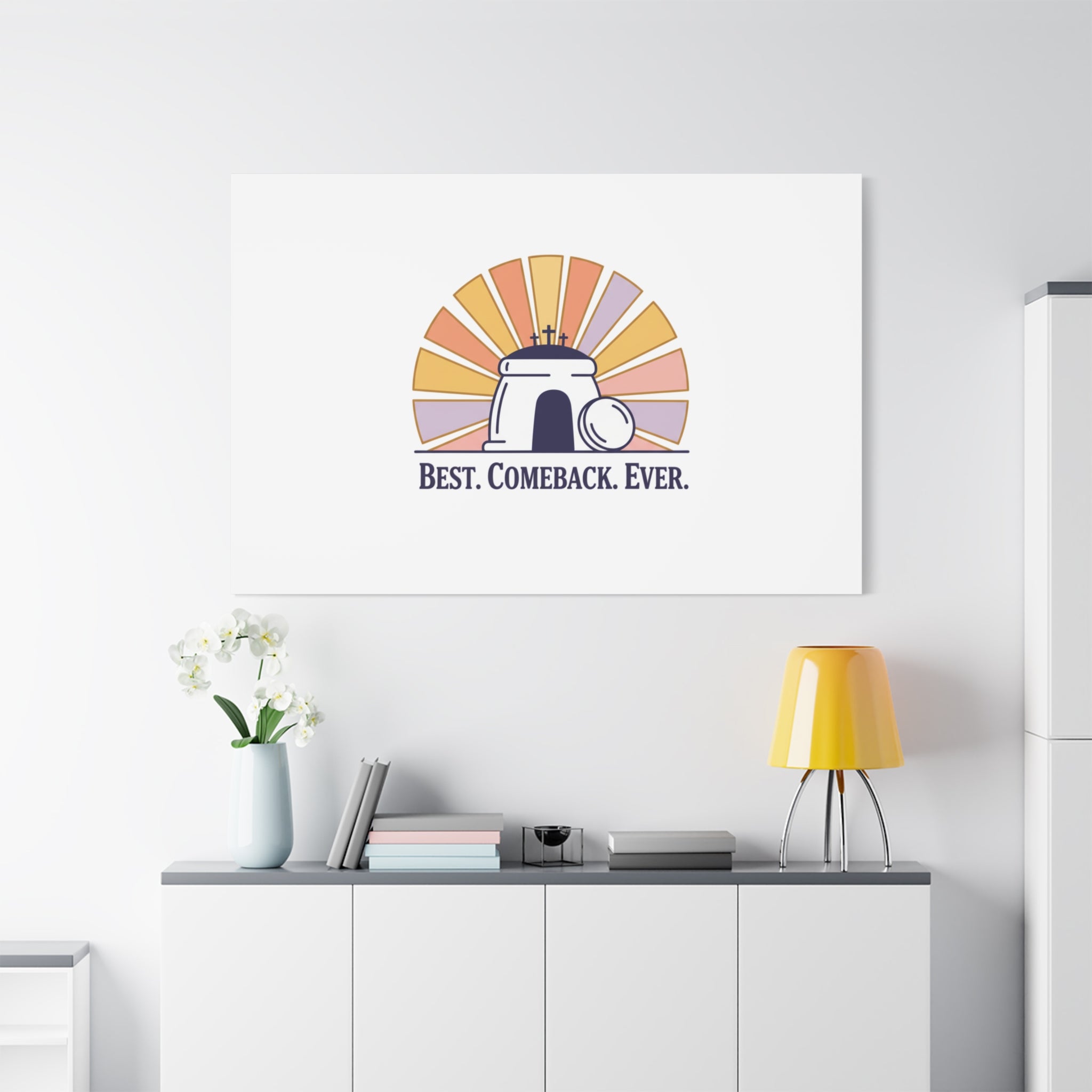 Best Comeback Ever Canvas | Christian Easter Wall Art, He Is Risen Resurrection Decor
