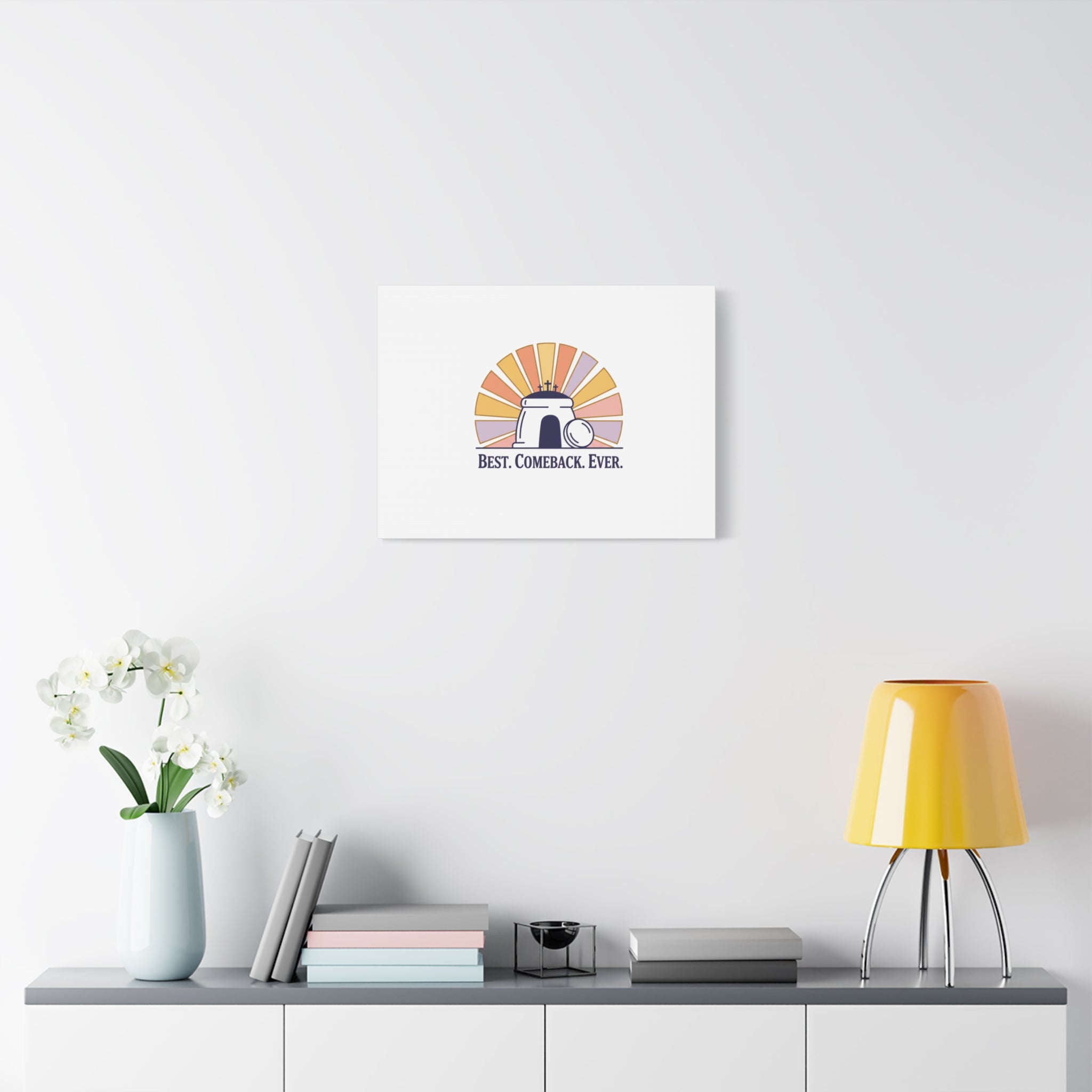 Best Comeback Ever Canvas | Christian Easter Wall Art, He Is Risen Resurrection Decor