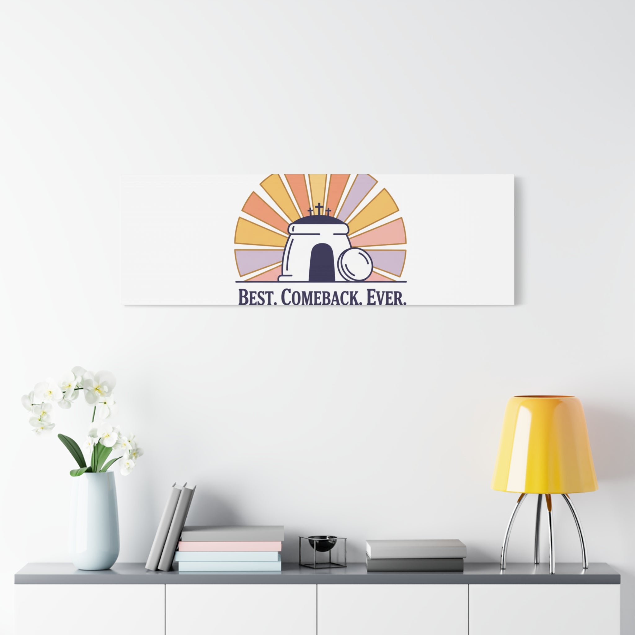 Best Comeback Ever Canvas | Christian Easter Wall Art, He Is Risen Resurrection Decor