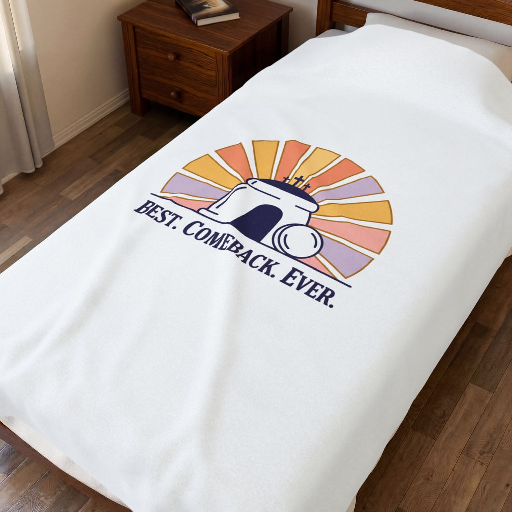 Best Comeback Ever Velveteen Plush Blanket | Christian Easter, He Is Risen