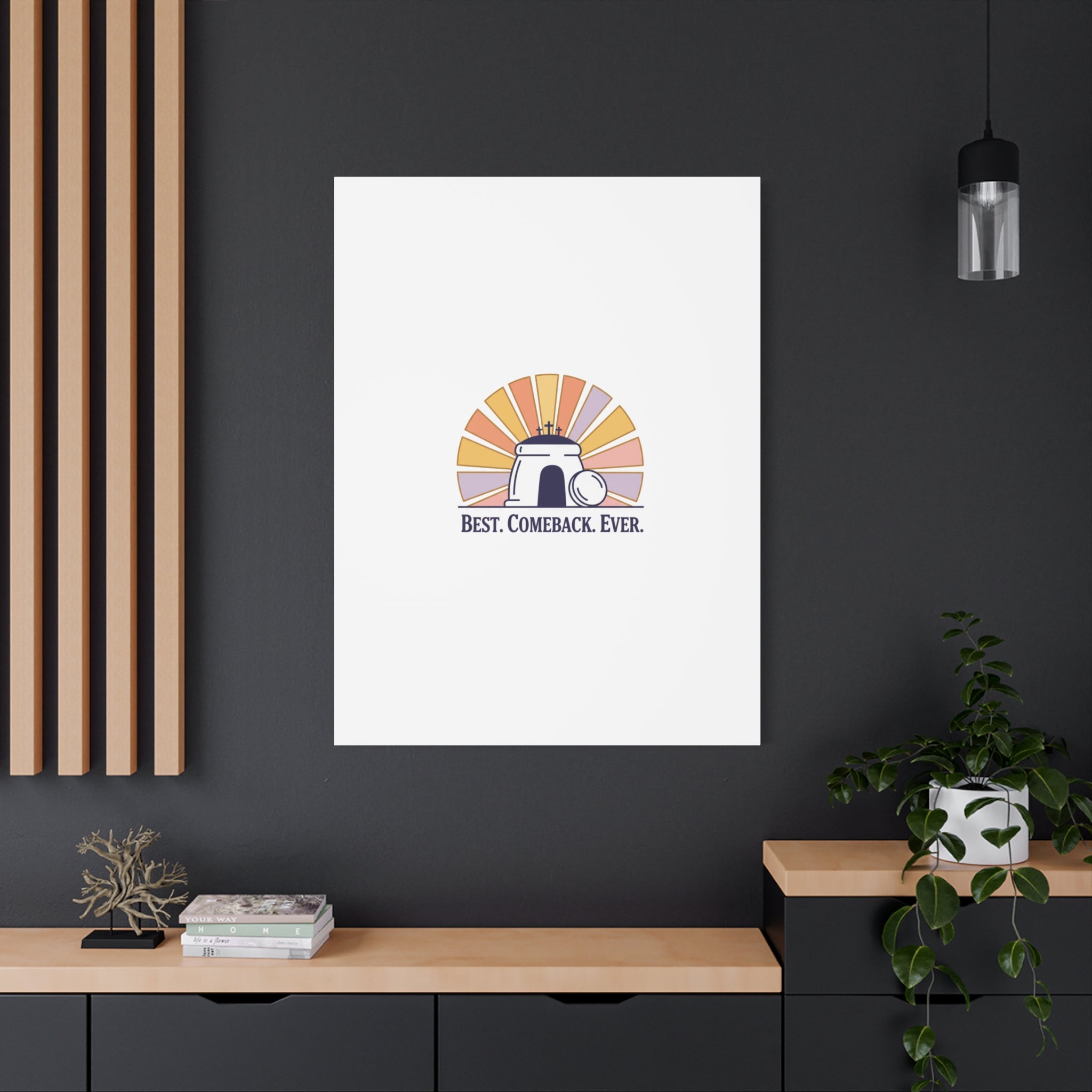 Best Comeback Ever Canvas | Christian Easter Wall Art, He Is Risen Resurrection Decor