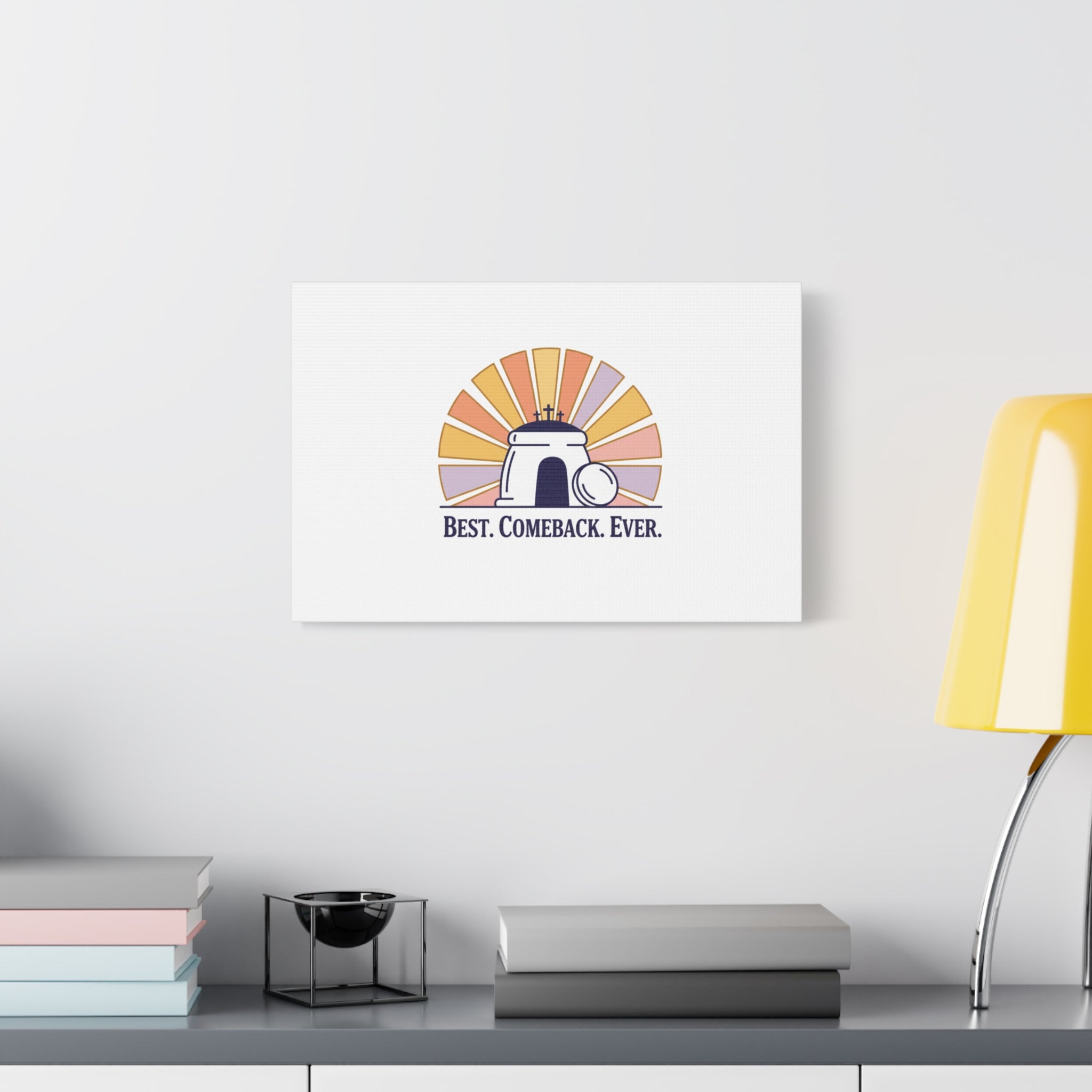 Best Comeback Ever Canvas | Christian Easter Wall Art, He Is Risen Resurrection Decor