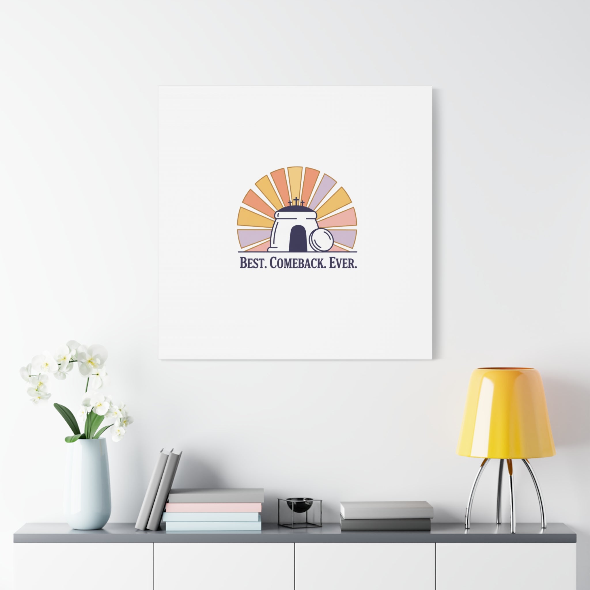 Best Comeback Ever Canvas | Christian Easter Wall Art, He Is Risen Resurrection Decor