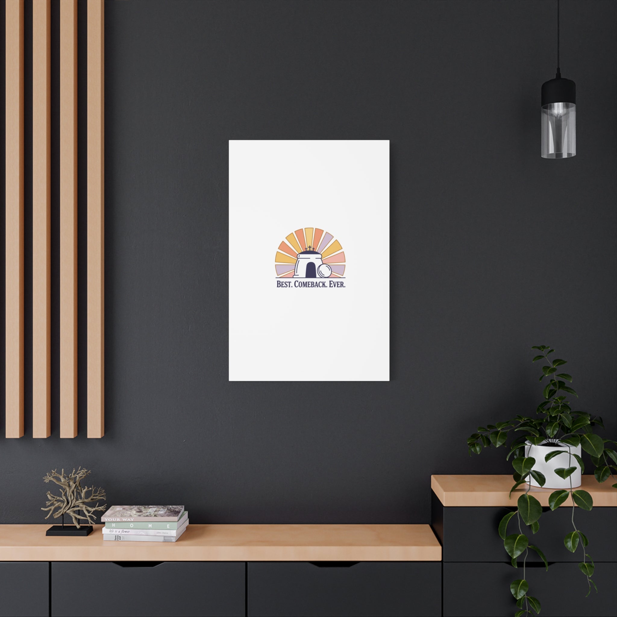 Best Comeback Ever Canvas | Christian Easter Wall Art, He Is Risen Resurrection Decor