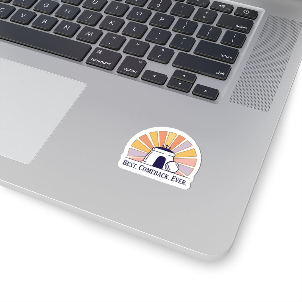 Best Comeback Ever Kiss-Cut Stickers | Christian Easter, He Is Risen