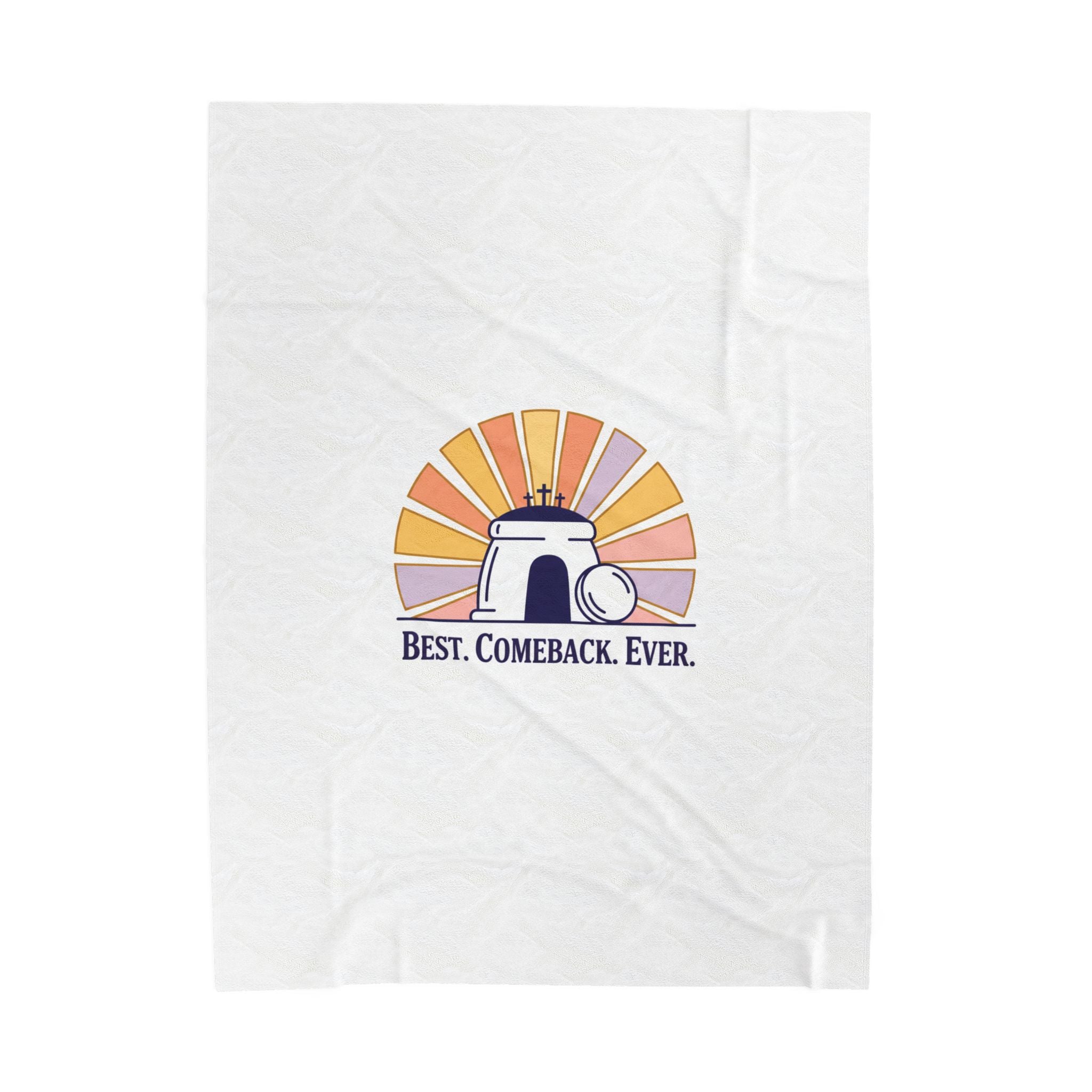 Best Comeback Ever Velveteen Plush Blanket | Christian Easter, He Is Risen