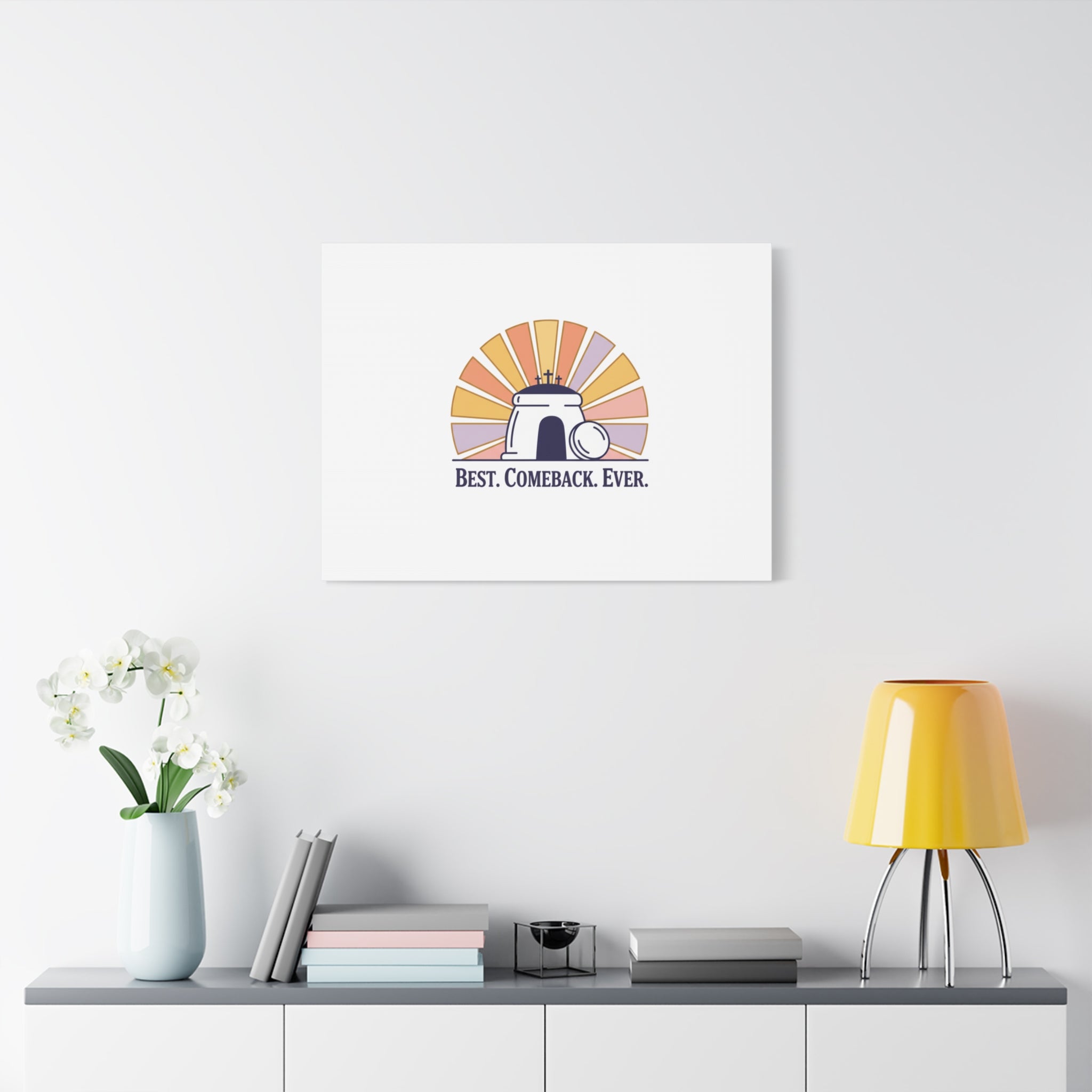 Best Comeback Ever Canvas | Christian Easter Wall Art, He Is Risen Resurrection Decor