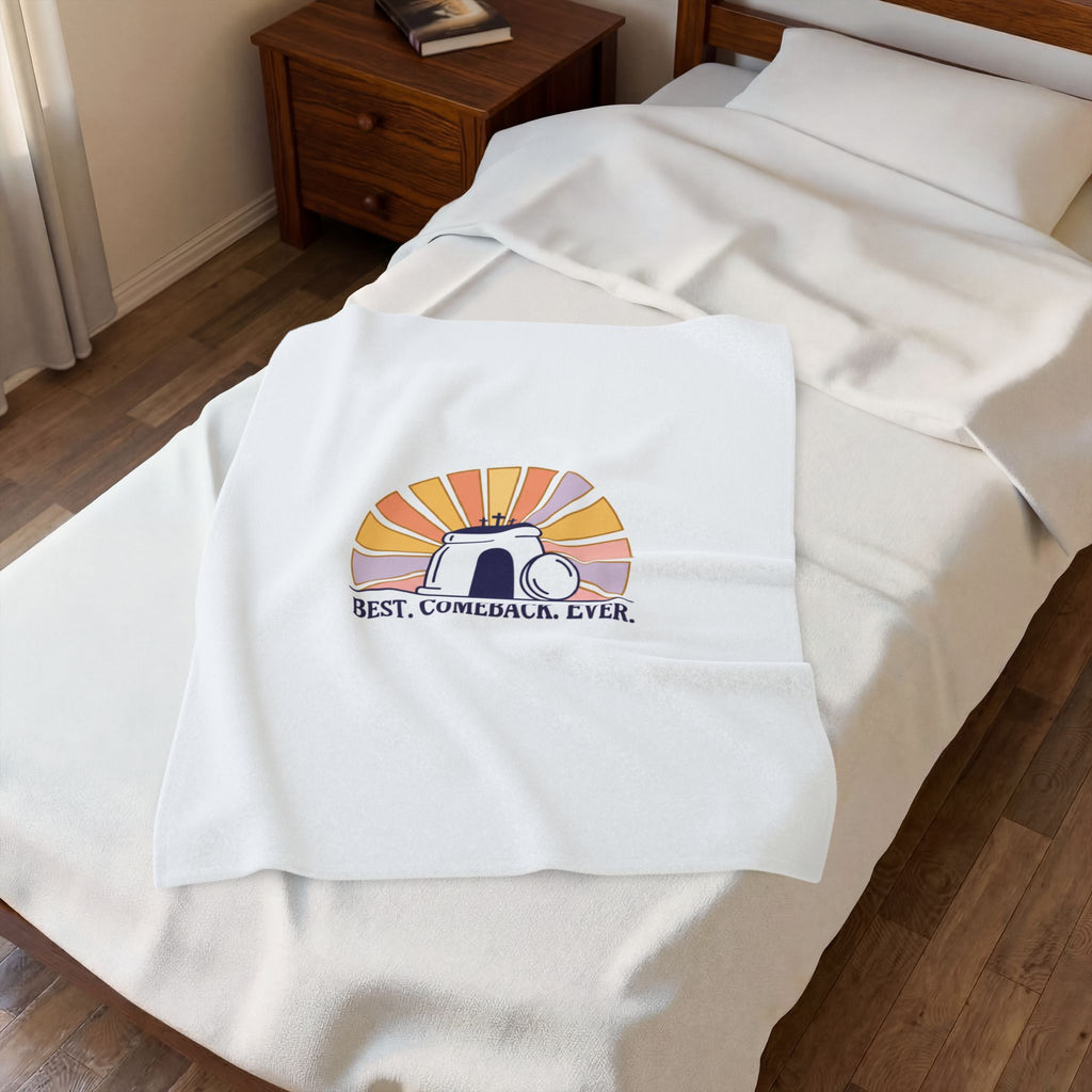 Best Comeback Ever Velveteen Plush Blanket | Christian Easter, He Is Risen