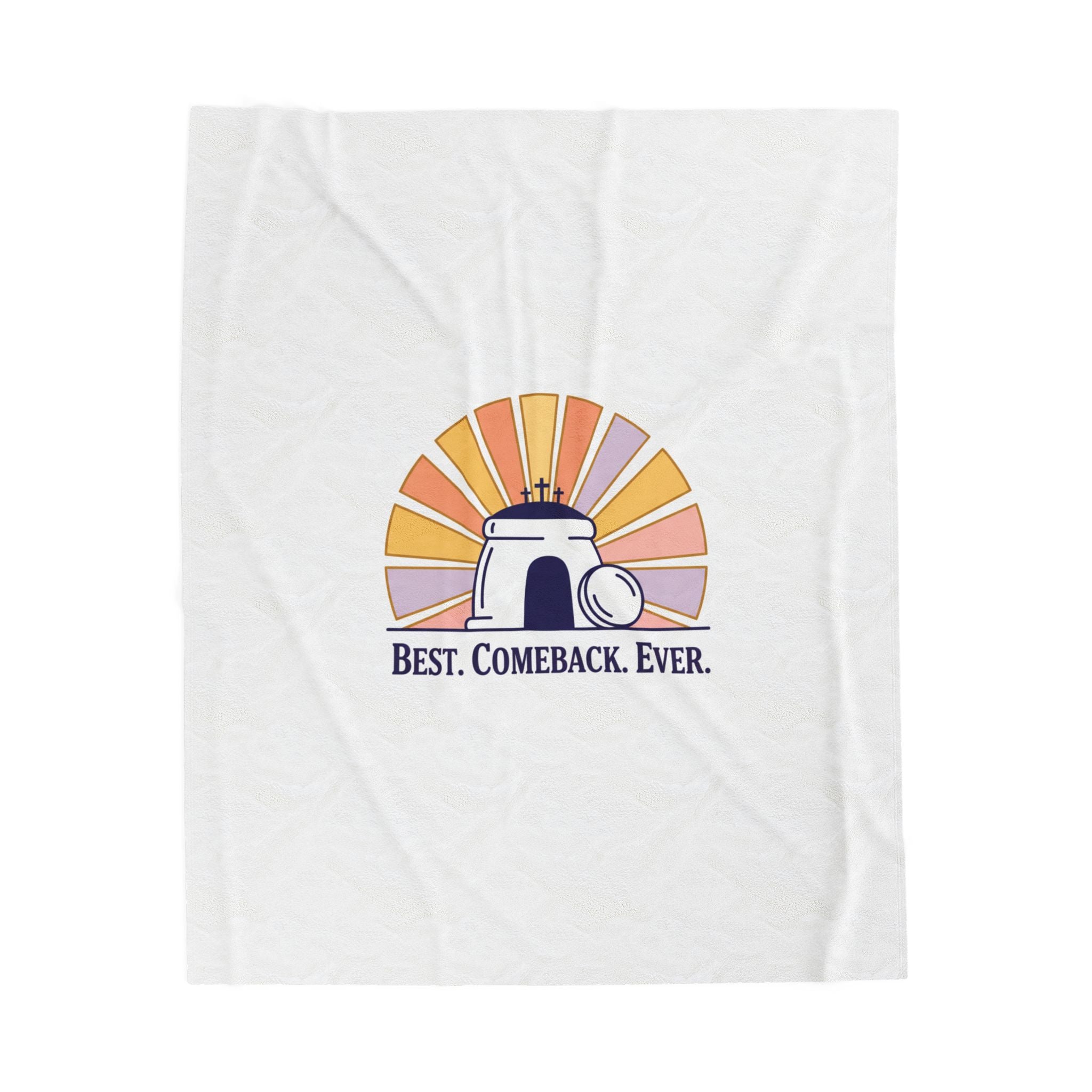 Best Comeback Ever Velveteen Plush Blanket | Christian Easter, He Is Risen