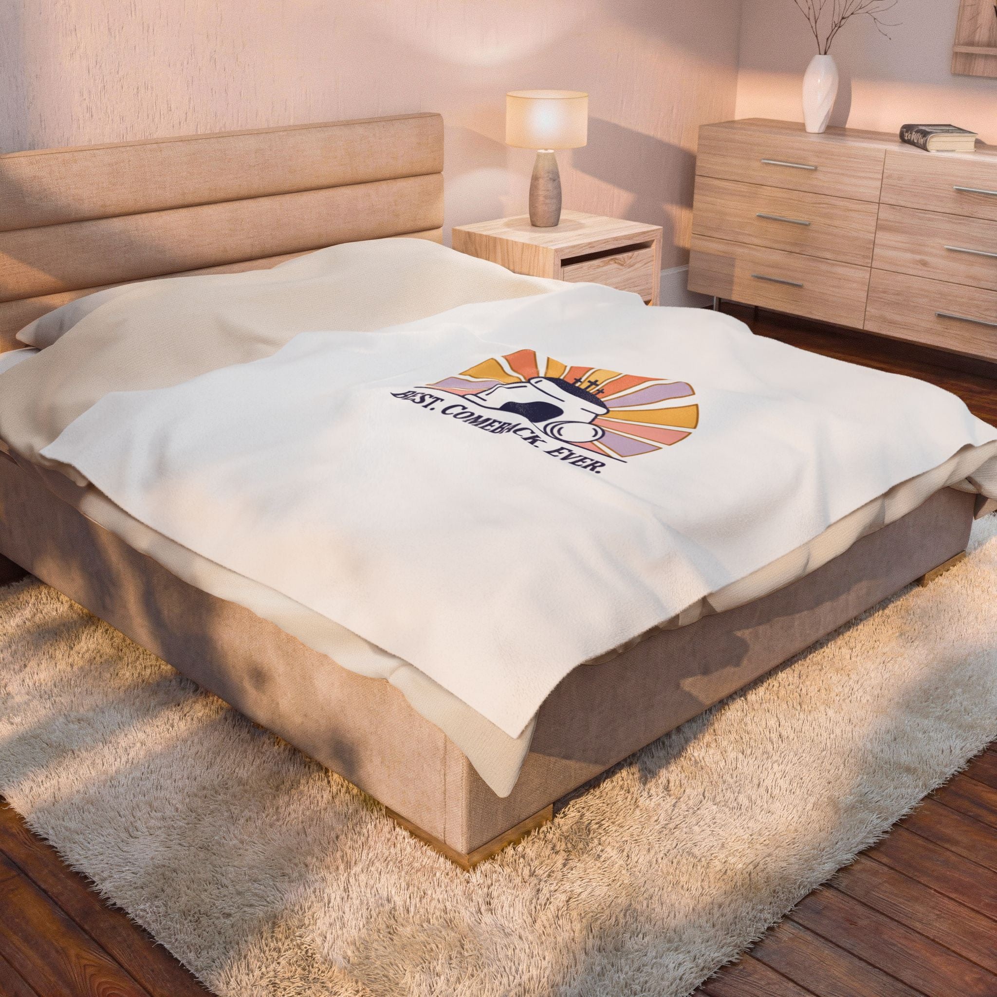 Best Comeback Ever Velveteen Plush Blanket | Christian Easter, He Is Risen